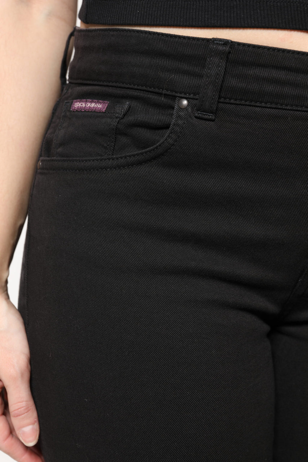 Svarta skinny jeans med medelhög midja i bomull
