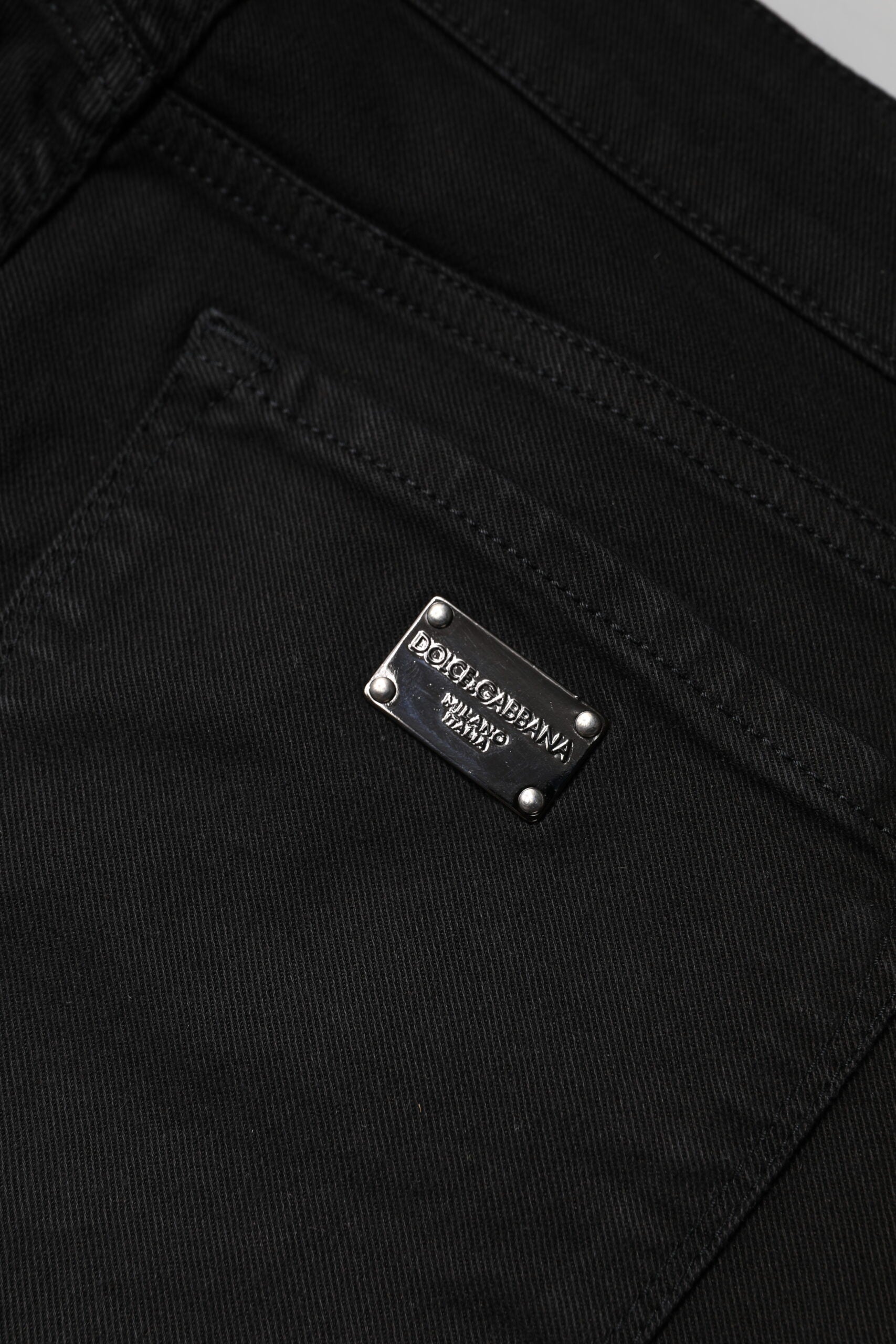 Svarta skinny jeans med medelhög midja i bomull