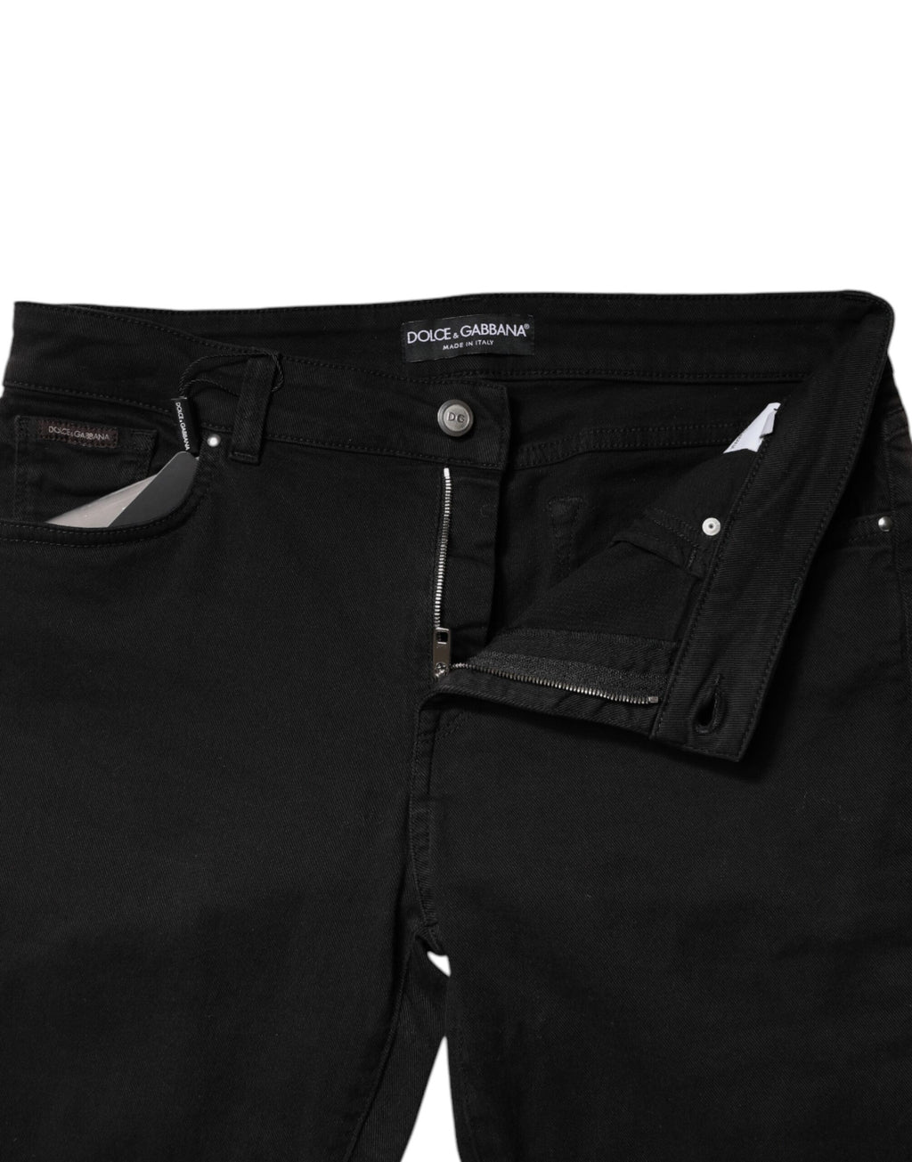 Svarta skinny jeans med medelhög midja i bomull