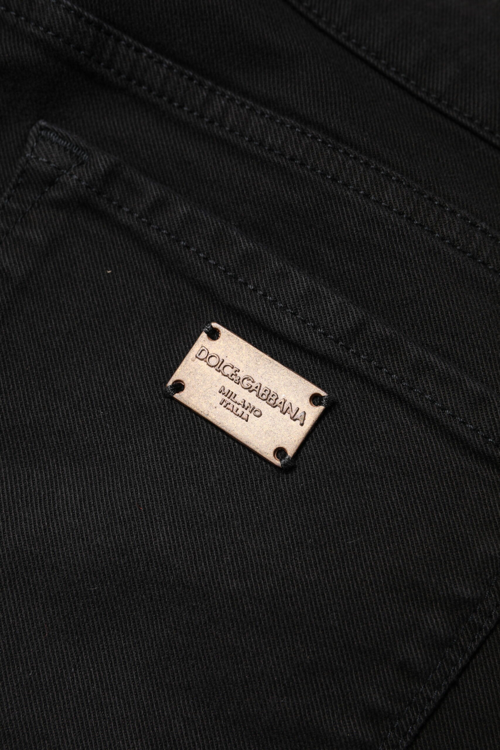 Svarta skinny jeans med medelhög midja i bomull