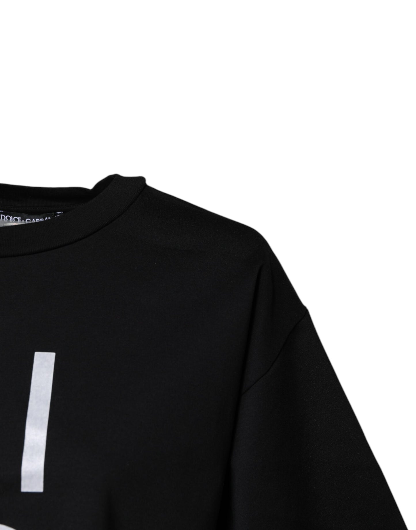 Dolce &amp; Gabbana svart t-shirt med rund hals och tryck i bomull