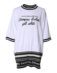 Dolce & Gabbana White Cotton DG Fashion Crew Neck Tee T-shirt