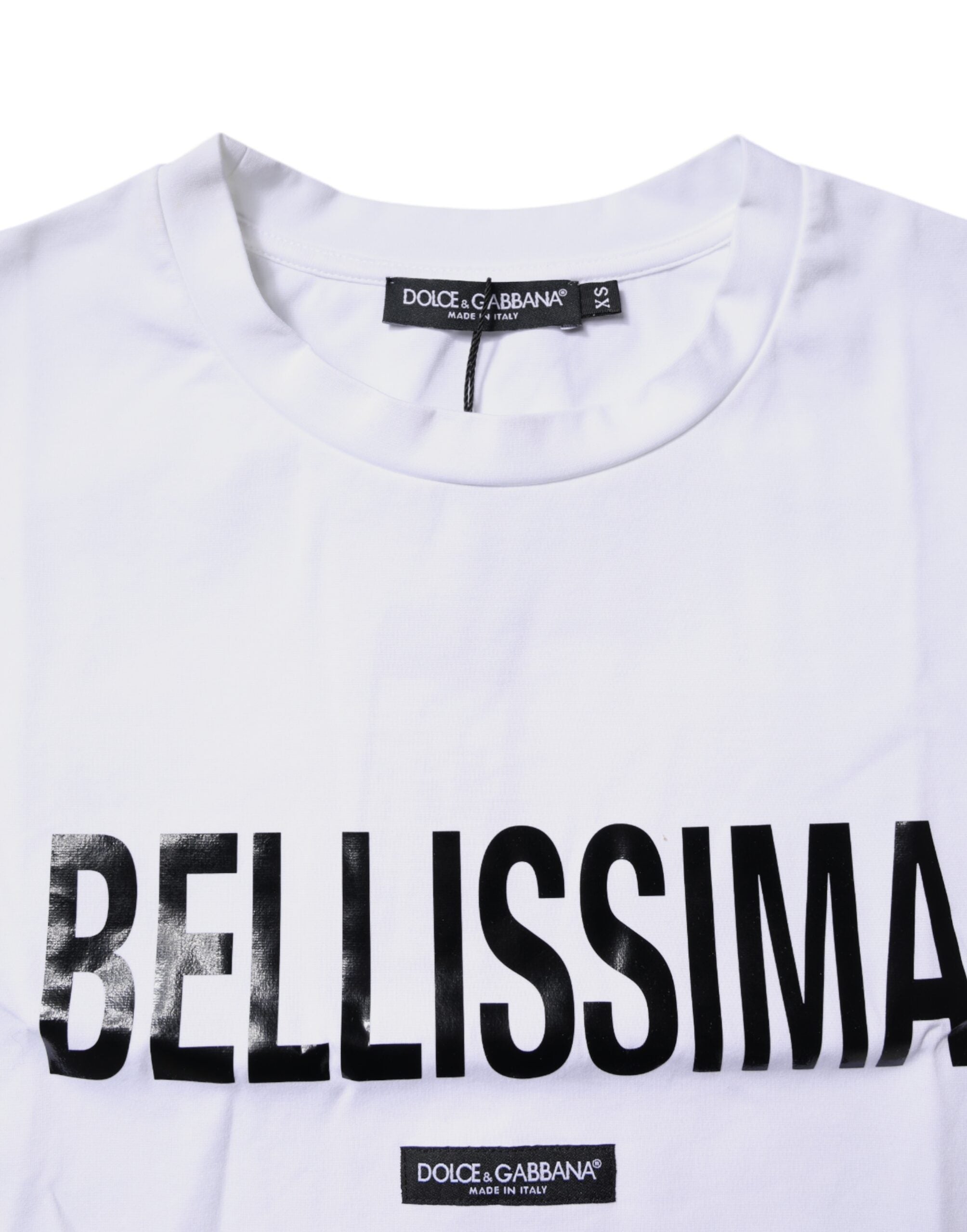 Dolce & Gabbana White Bellissima Cotton Crew Neck T-shirt