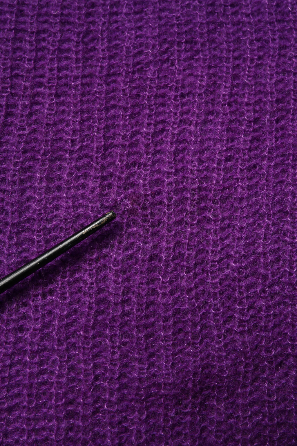 Violett Stickad Långärmad Rundhalsad Tröja