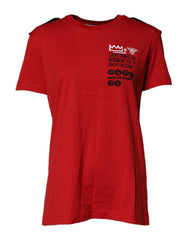 Dolce & Gabbana Red Cotton Round Neck Short Sleeves T-shirt