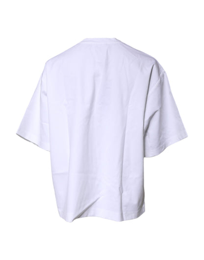 Dolce &amp; Gabbana Vit Bellissima Bomulls-T-shirt Med Rund Hals