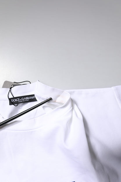 Dolce &amp; Gabbana Vit Bellissima Bomulls-T-shirt Med Rund Hals