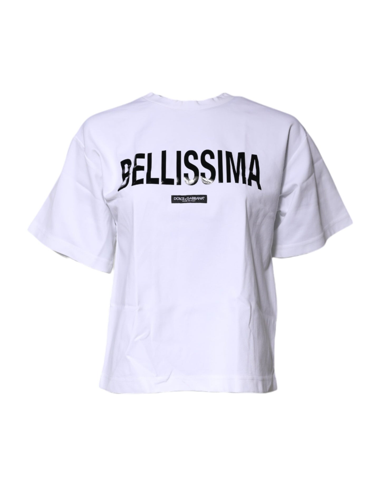 Dolce &amp; Gabbana hvit Bellissima bomulls-T-skjorte med rund hals