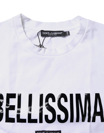 Dolce &amp; Gabbana hvit Bellissima bomulls-T-skjorte med rund hals