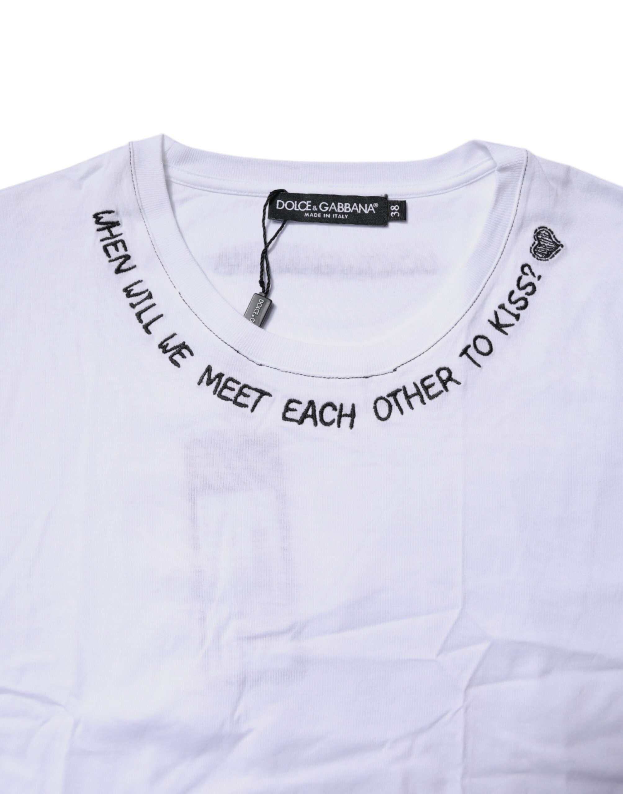 Dolce & Gabbana White Cotton Sleeveless Printed Tank T-shirt