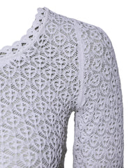 Dolce & Gabbana White Viscose Short Sleeve Crochet Top