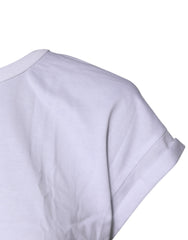 Dolce & Gabbana White Cotton Crew Neck Cropped Top T-shirt