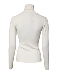 Dolce & Gabbana Cream Long Sleeves Turtleneck Slim Sweater