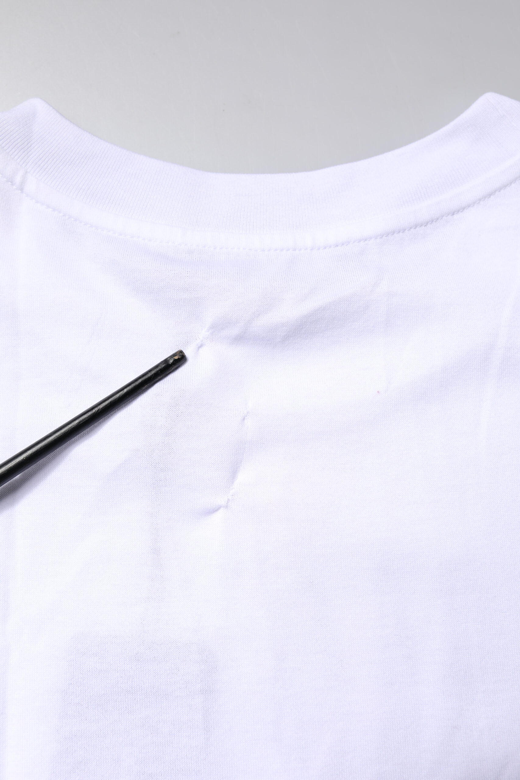 Dolce & Gabbana White Printed Round Neck Top Cotton T-shirt