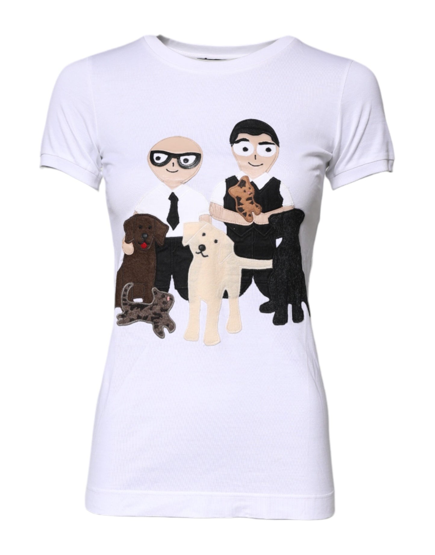 Dolce &amp; Gabbana Vit bomull #DGFAMILY Broderad T-shirt
