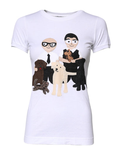Dolce &amp; Gabbana Vit bomull #DGFAMILY Broderad T-shirt