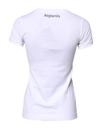 Dolce &amp; Gabbana Vit bomull #DGFAMILY Broderad T-shirt