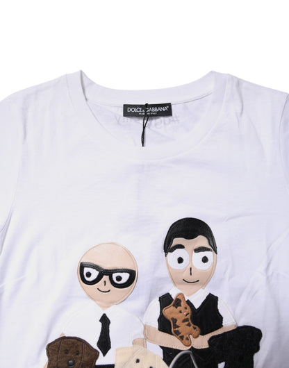 Dolce &amp; Gabbana Vit bomull #DGFAMILY Broderad T-shirt