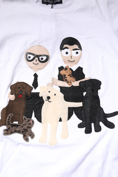 Dolce &amp; Gabbana Vit bomull #DGFAMILY Broderad T-shirt