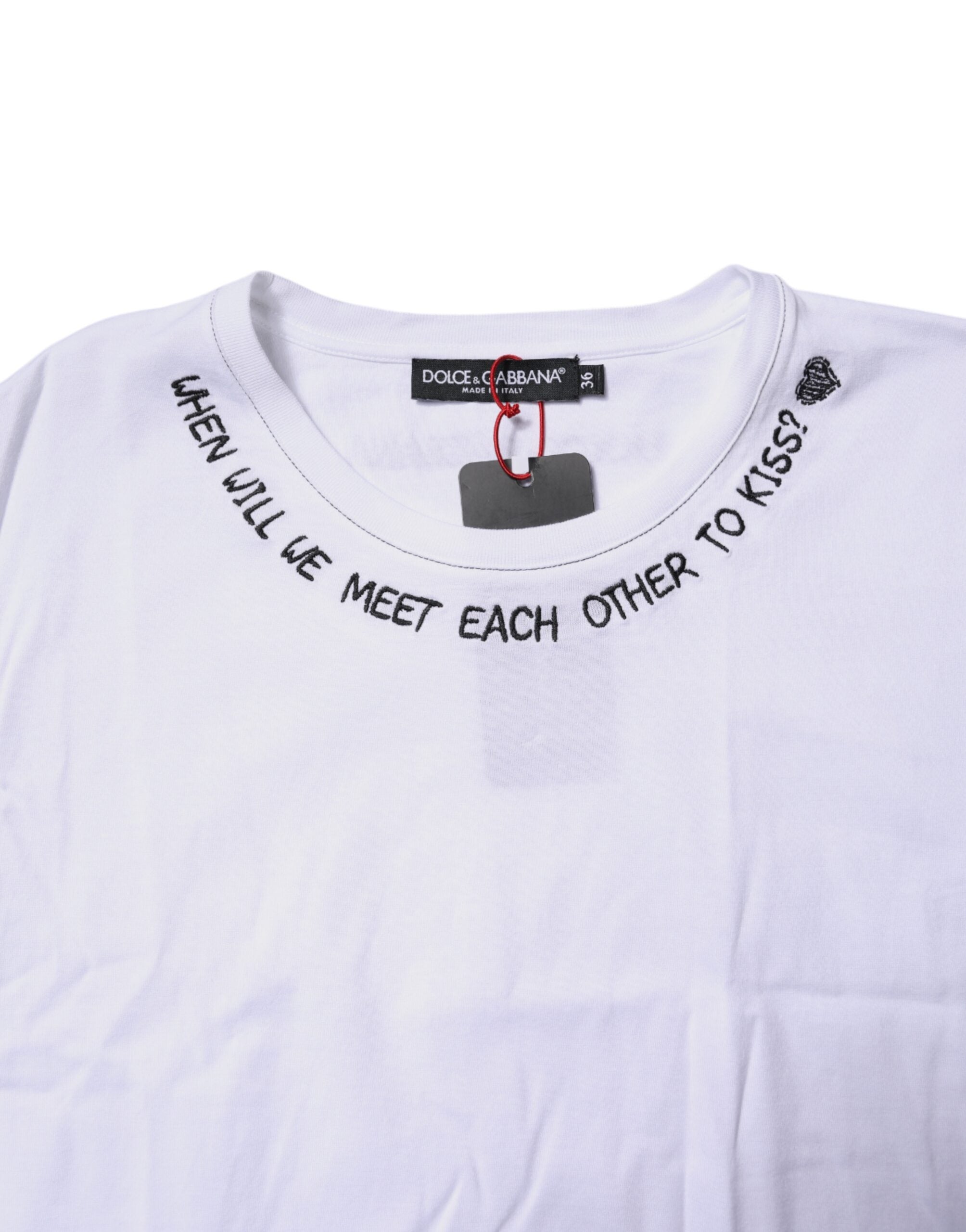 Dolce & Gabbana White Cotton Sleeveless Printed Tank T-shirt