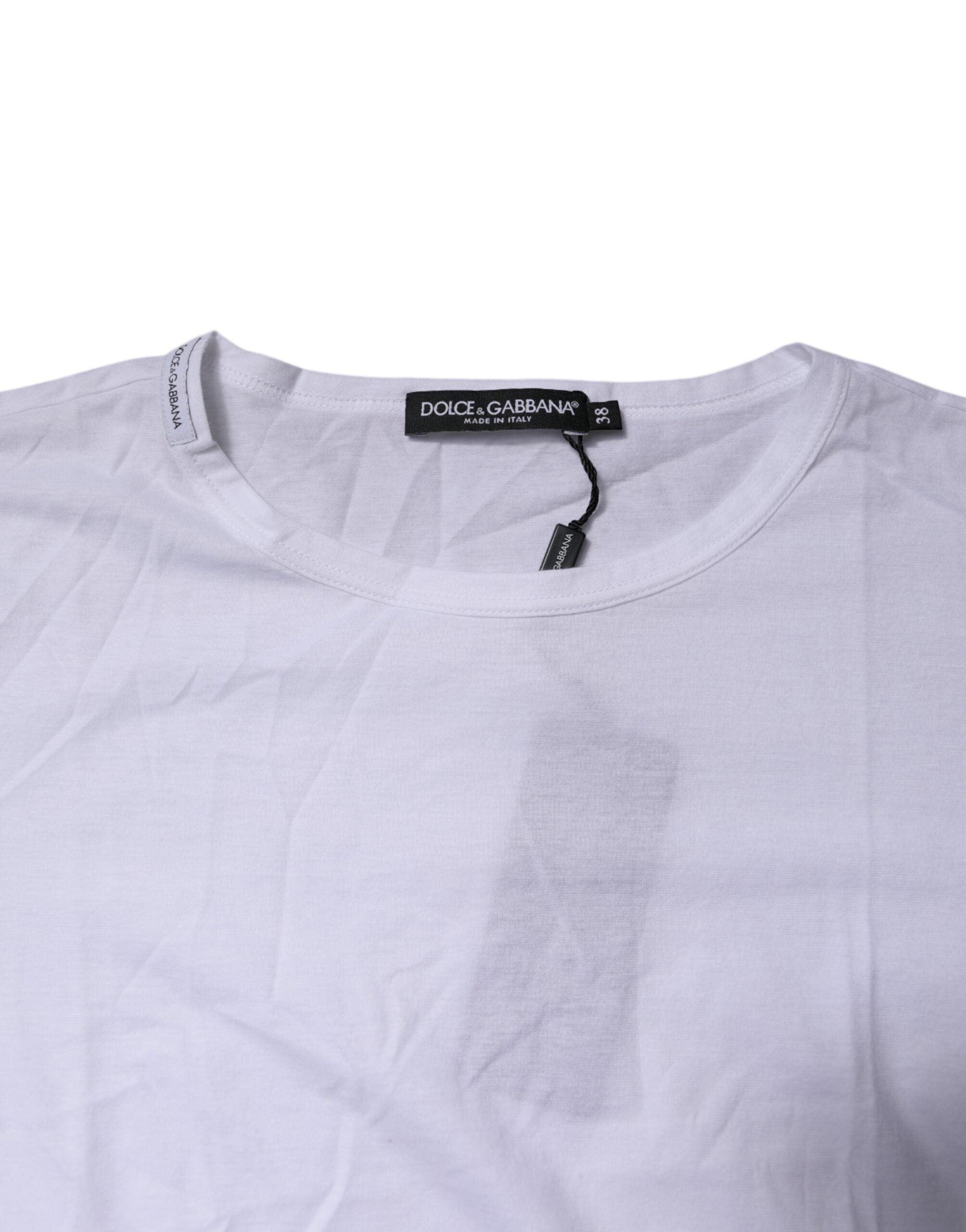 Dolce & Gabbana White Short Sleeves Round Neck Top T-shirt