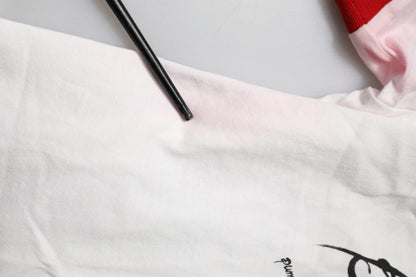 Dolce &amp; Gabbana Hvit Printet Rund Hals Kort Topp T-skjorte