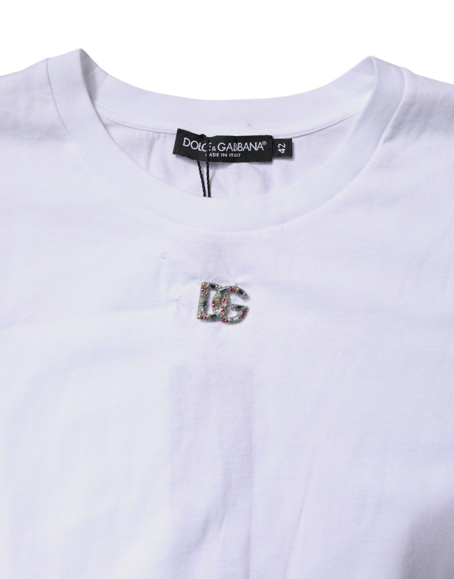 Dolce &amp; Gabbana Hvit Bomull Ermeløs Rund Hals Tanktopp