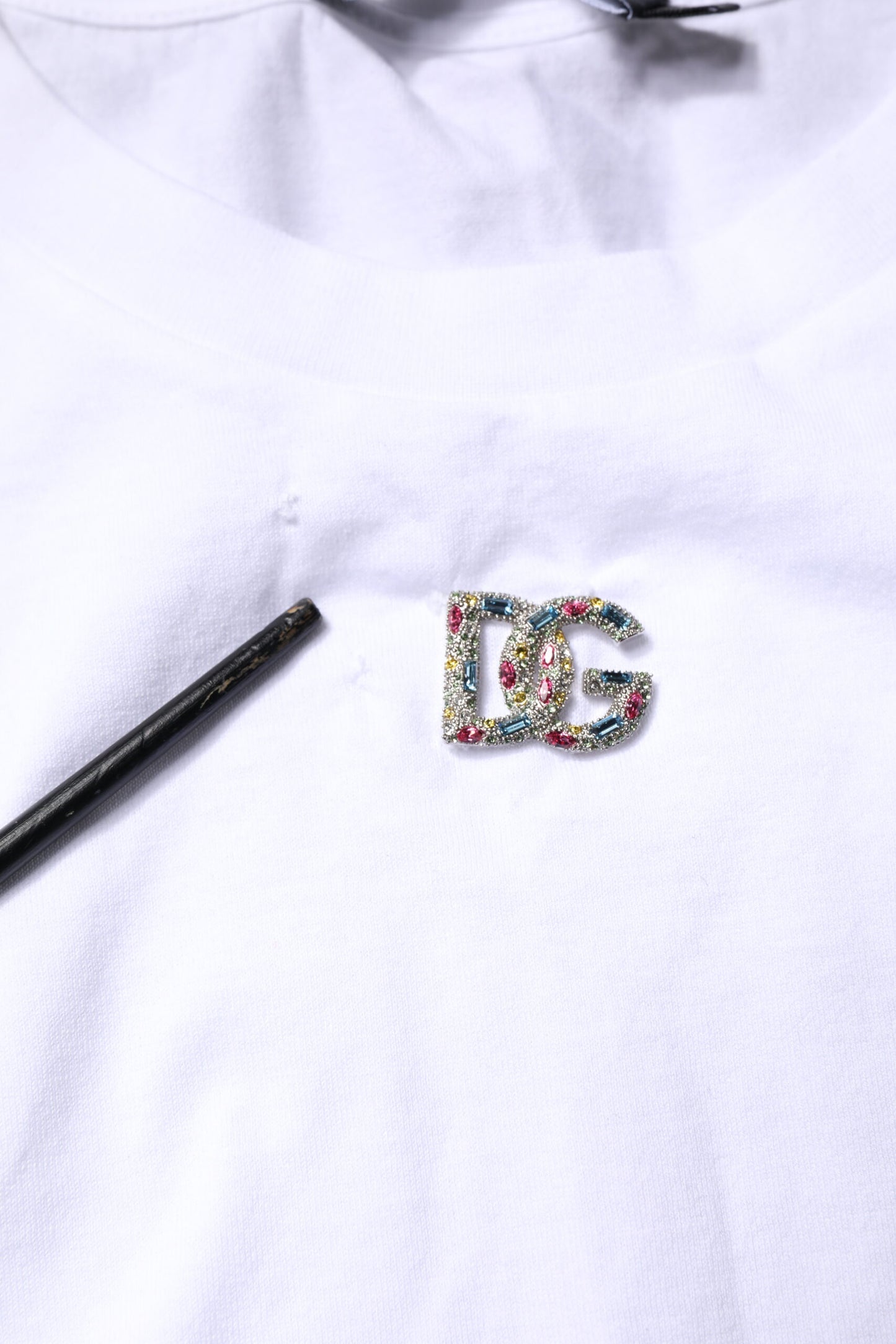 Dolce &amp; Gabbana Hvit Bomull Ermeløs Rund Hals Tanktopp