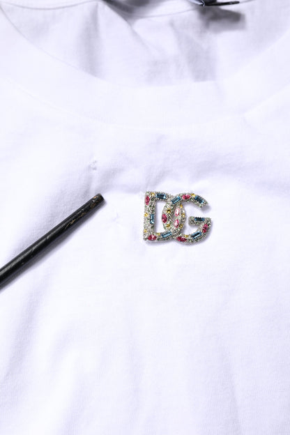 Dolce &amp; Gabbana Hvit Bomull Ermeløs Rund Hals Tanktopp