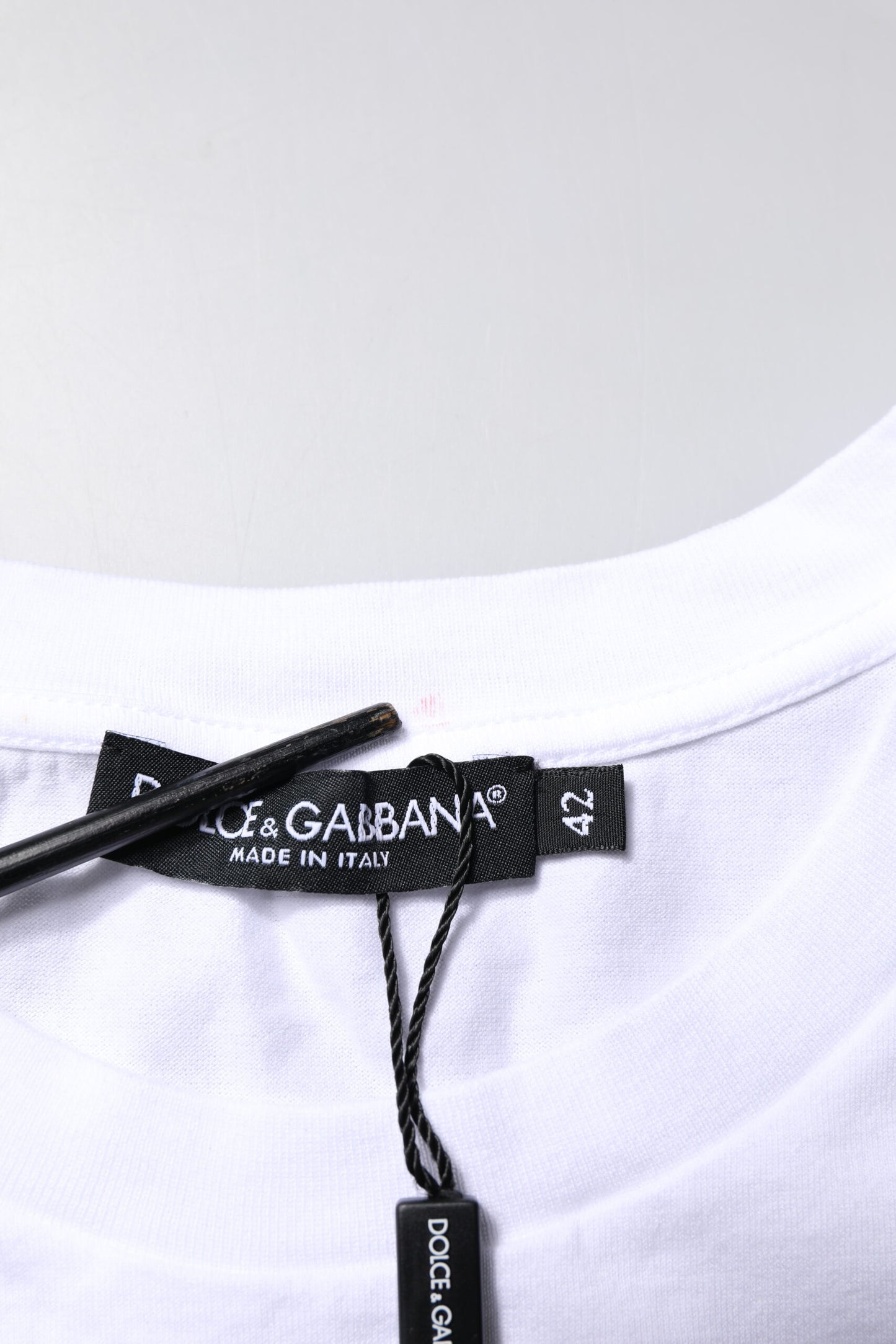 Dolce &amp; Gabbana Hvit Bomull Ermeløs Rund Hals Tanktopp