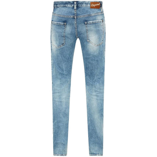 Dsquared² Blå bomulls herrjeans med smal passform