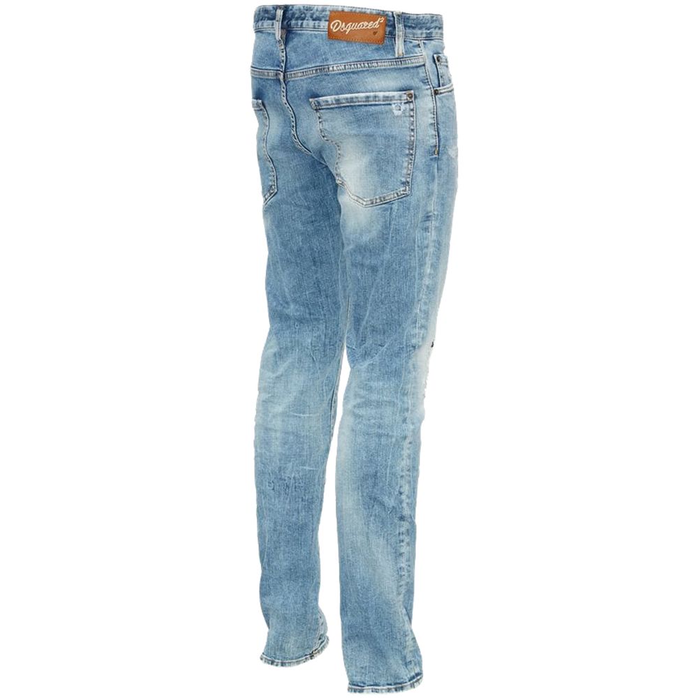 Dsquared² Blå bomulls herrjeans med smal passform