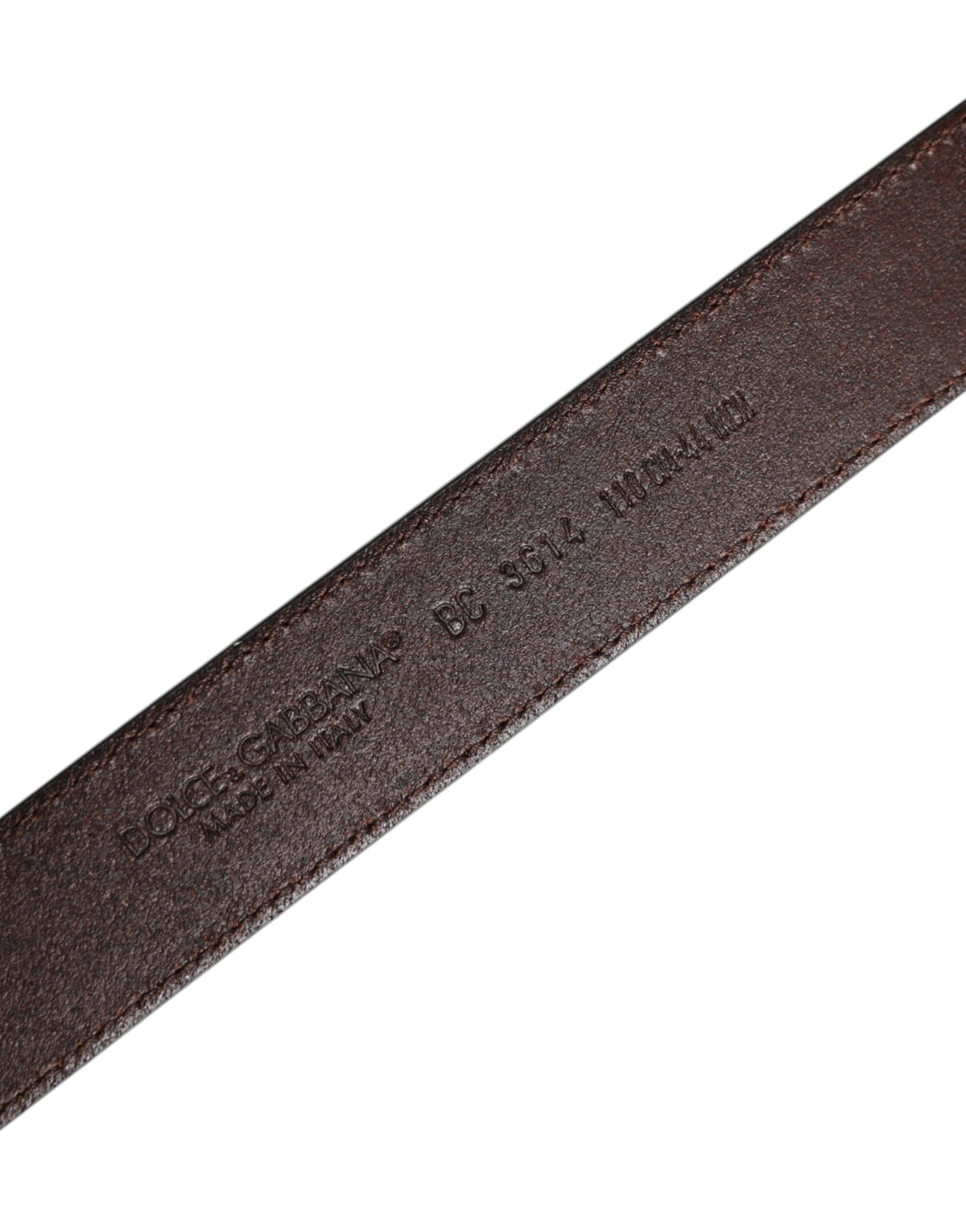 Dolce & Gabbana Brown Leather Silver Metal Buckle Belt