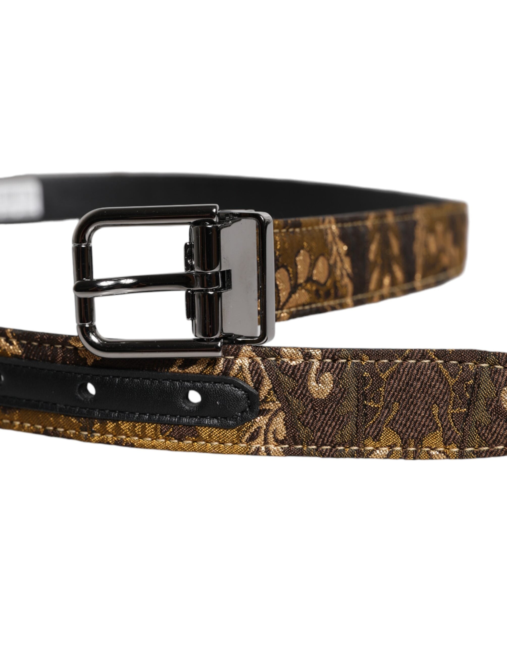 Flerfarget jacquard-skinnbelte med logospenne