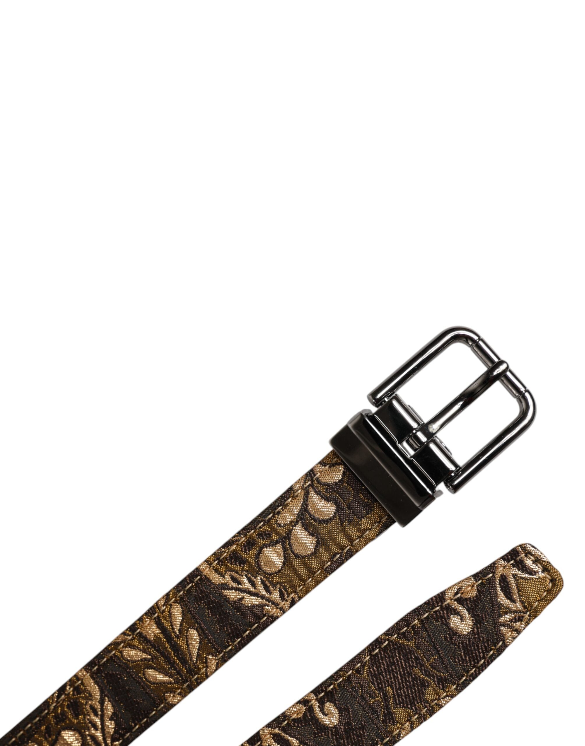 Flerfarget jacquard-skinnbelte med logospenne