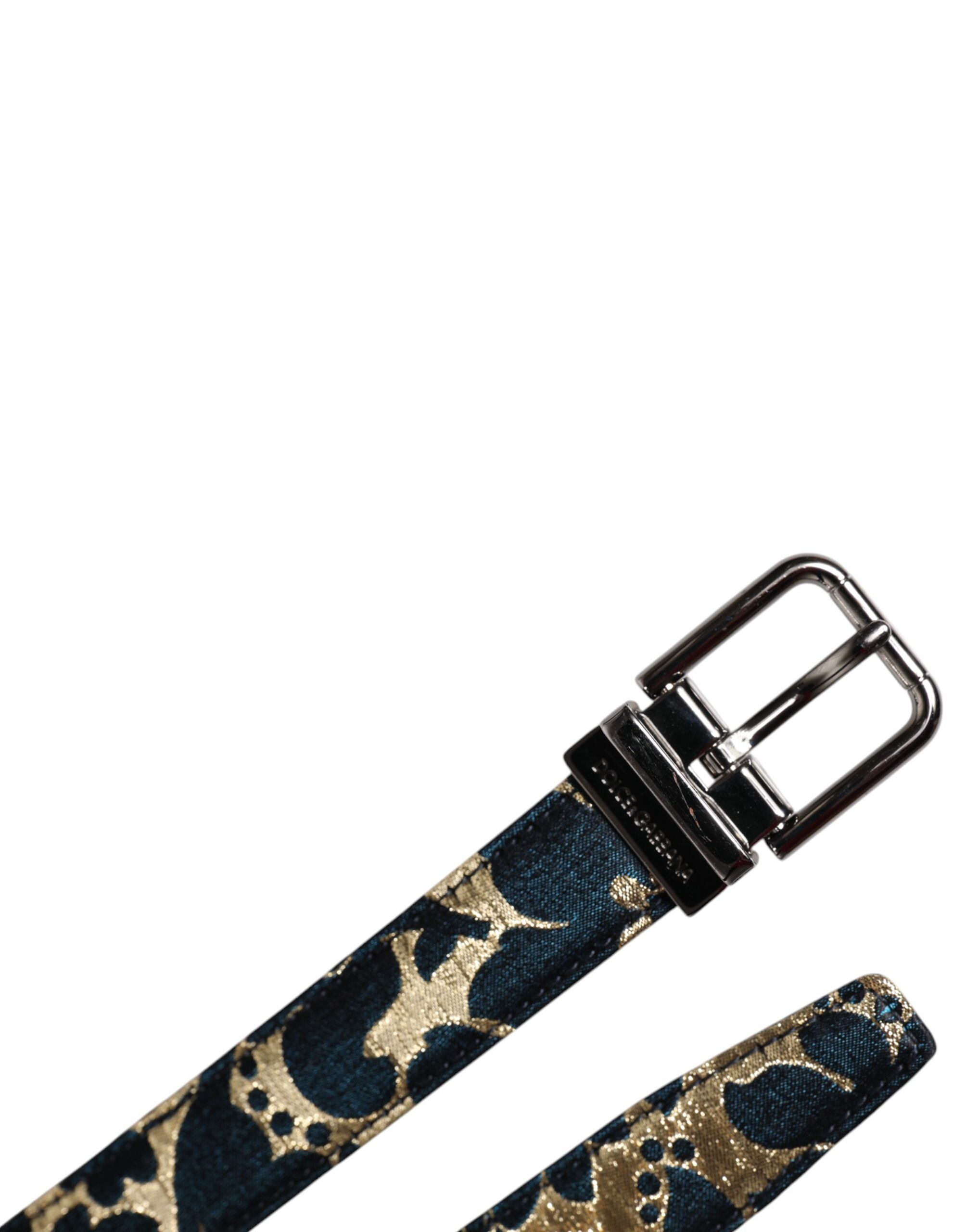 Flerfarget jacquard-skinnbelte med logospenne