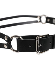 Dolce & Gabbana Black Leather Classic Metal Logo Buckle Belt