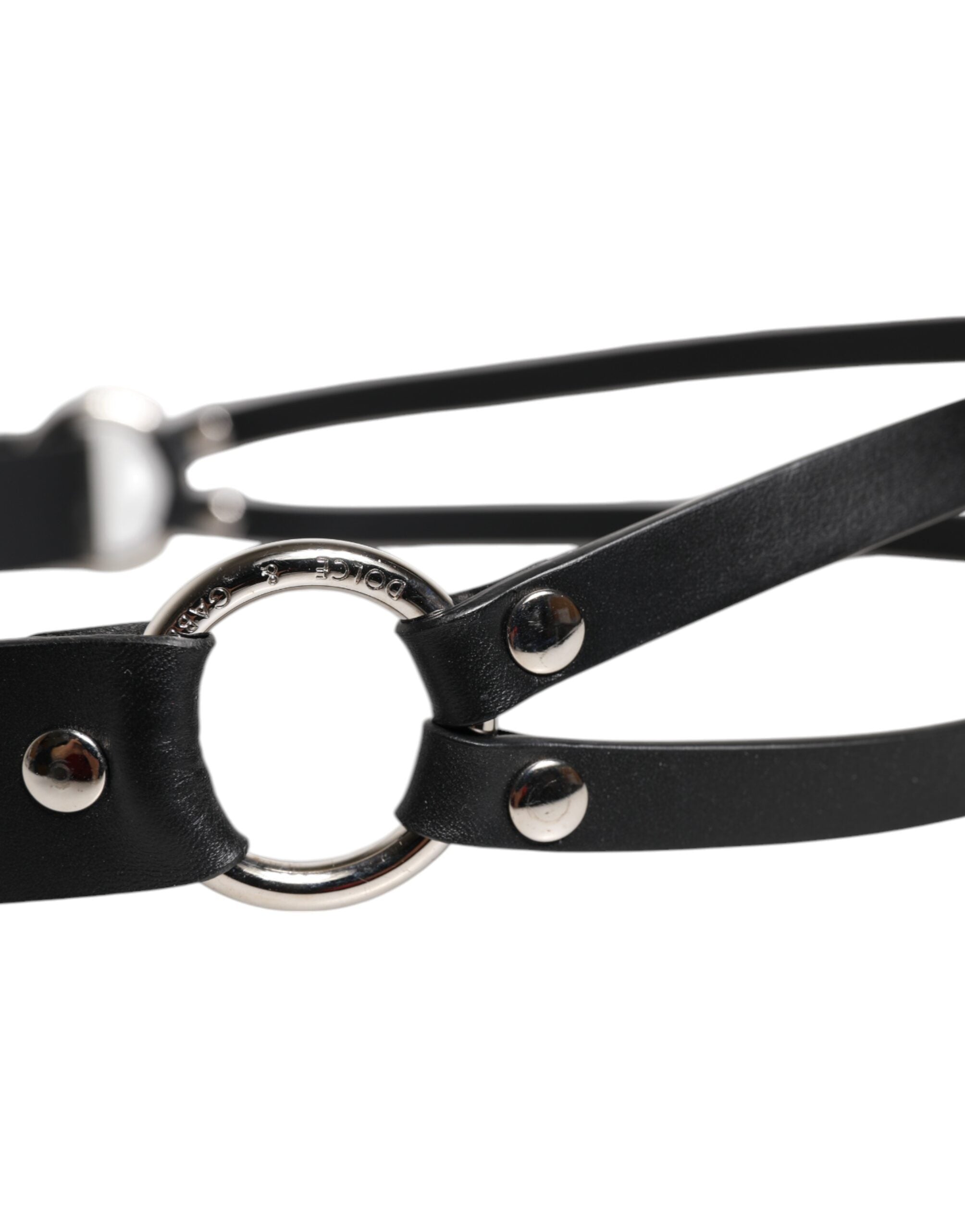 Dolce & Gabbana Black Leather Classic Metal Logo Buckle Belt