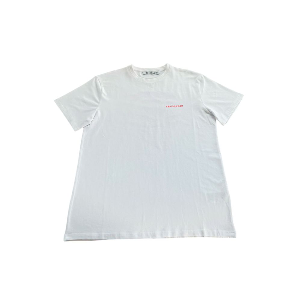 Vit bomulls-T-shirt för män
