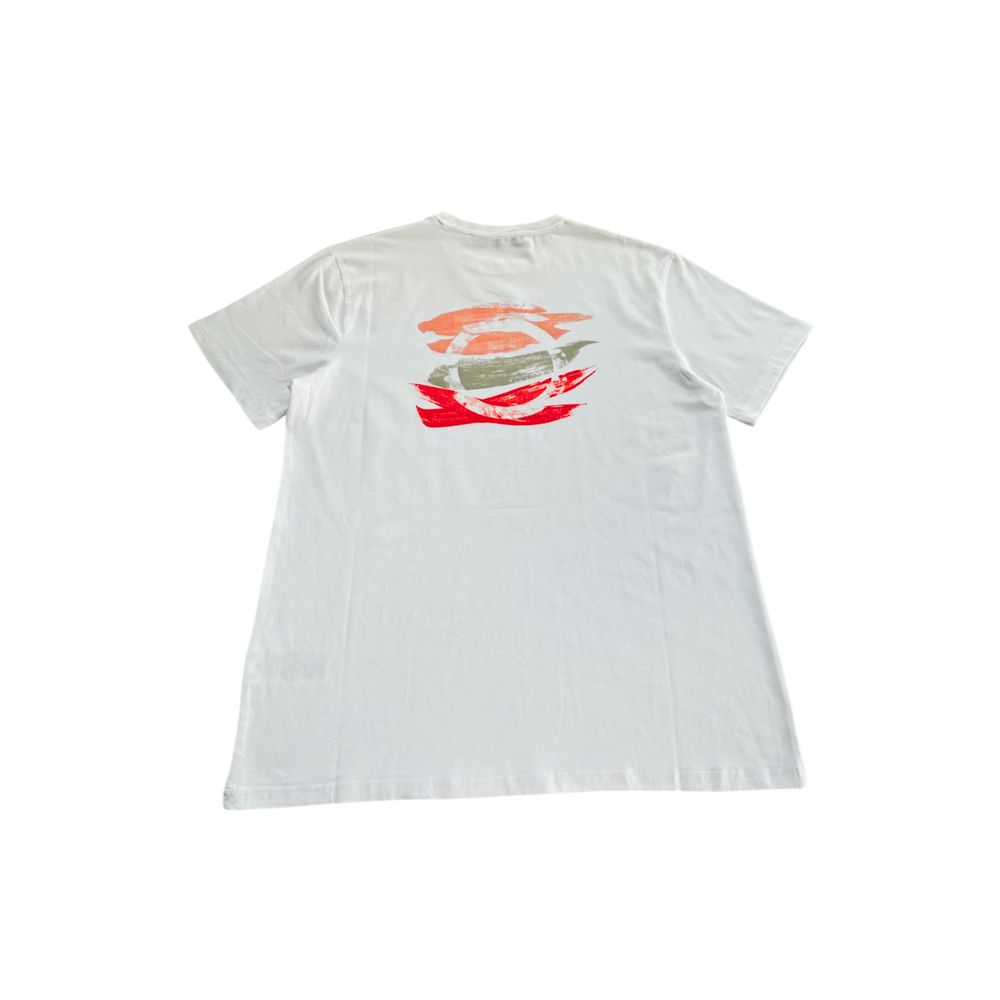 Vit bomulls-T-shirt för män