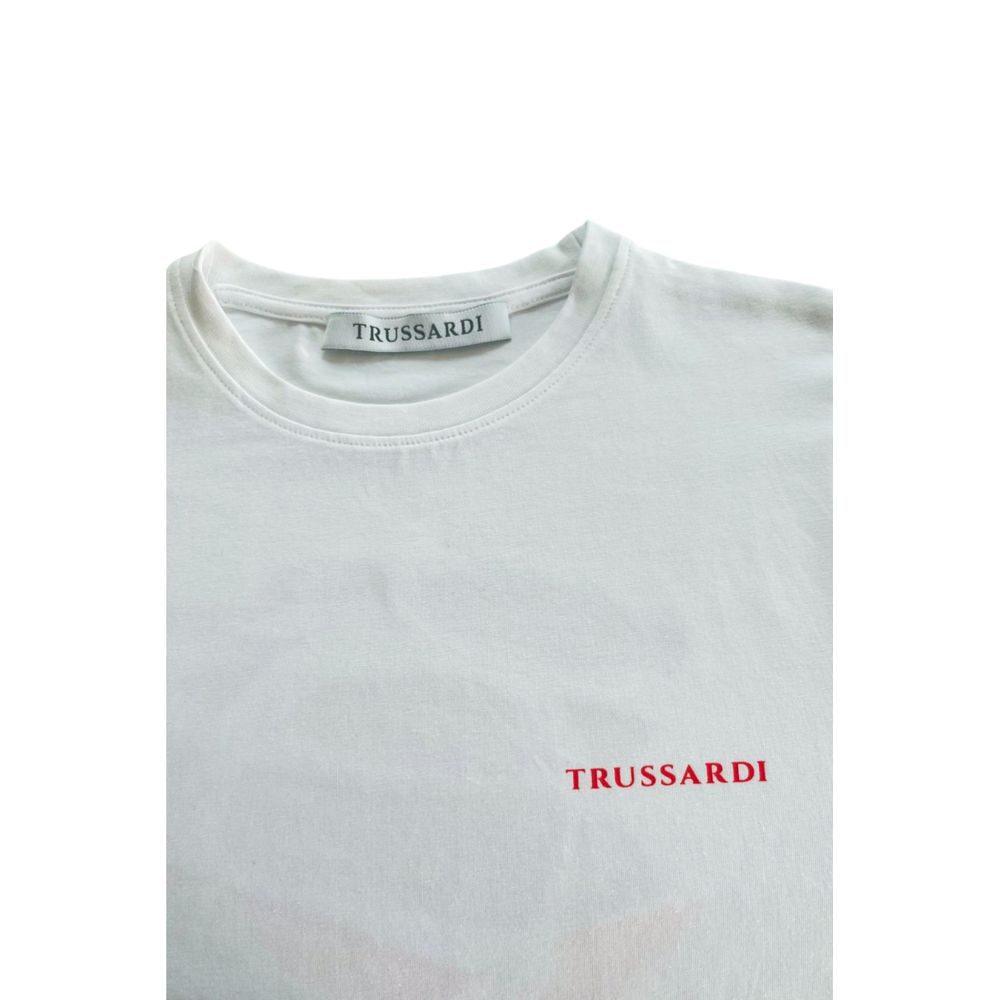 Vit bomulls-T-shirt för män