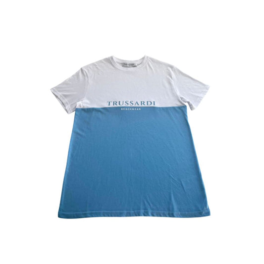 Trussardi Beachwear Lyseblå Bomull Herre T-skjorte