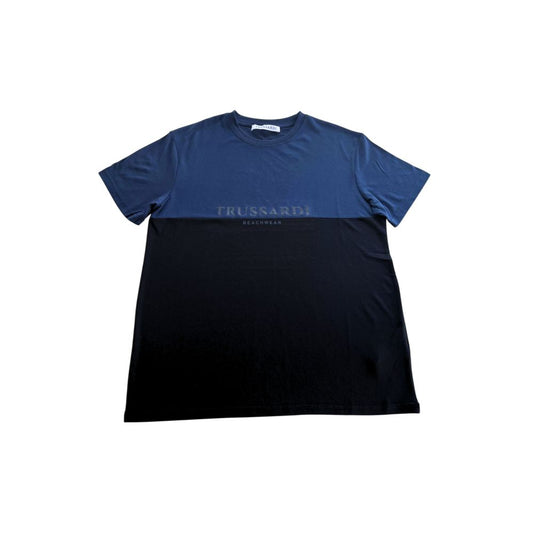 Trussardi Beachwear Blå Bomull Herre T-skjorte