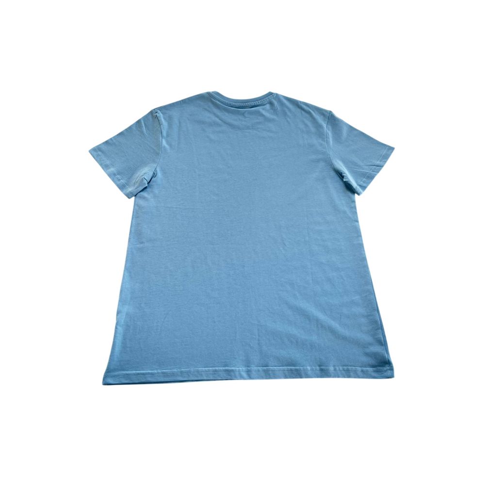 Ljusblå bomulls-T-shirt för män