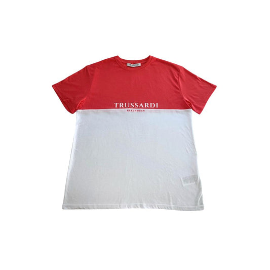 Trussardi Beachwear hvit bomulls-T-skjorte for menn