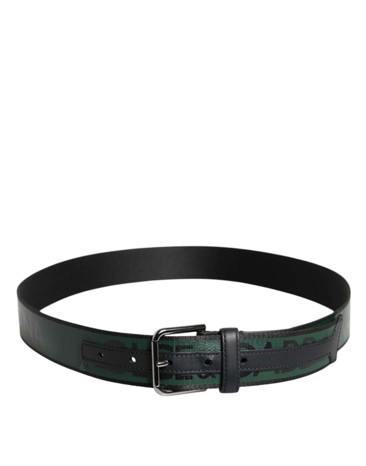 Dolce & Gabbana Green Black Classic Metal Logo Buckle Belt