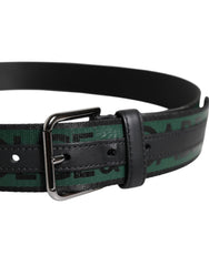 Dolce & Gabbana Green Black Classic Metal Logo Buckle Belt