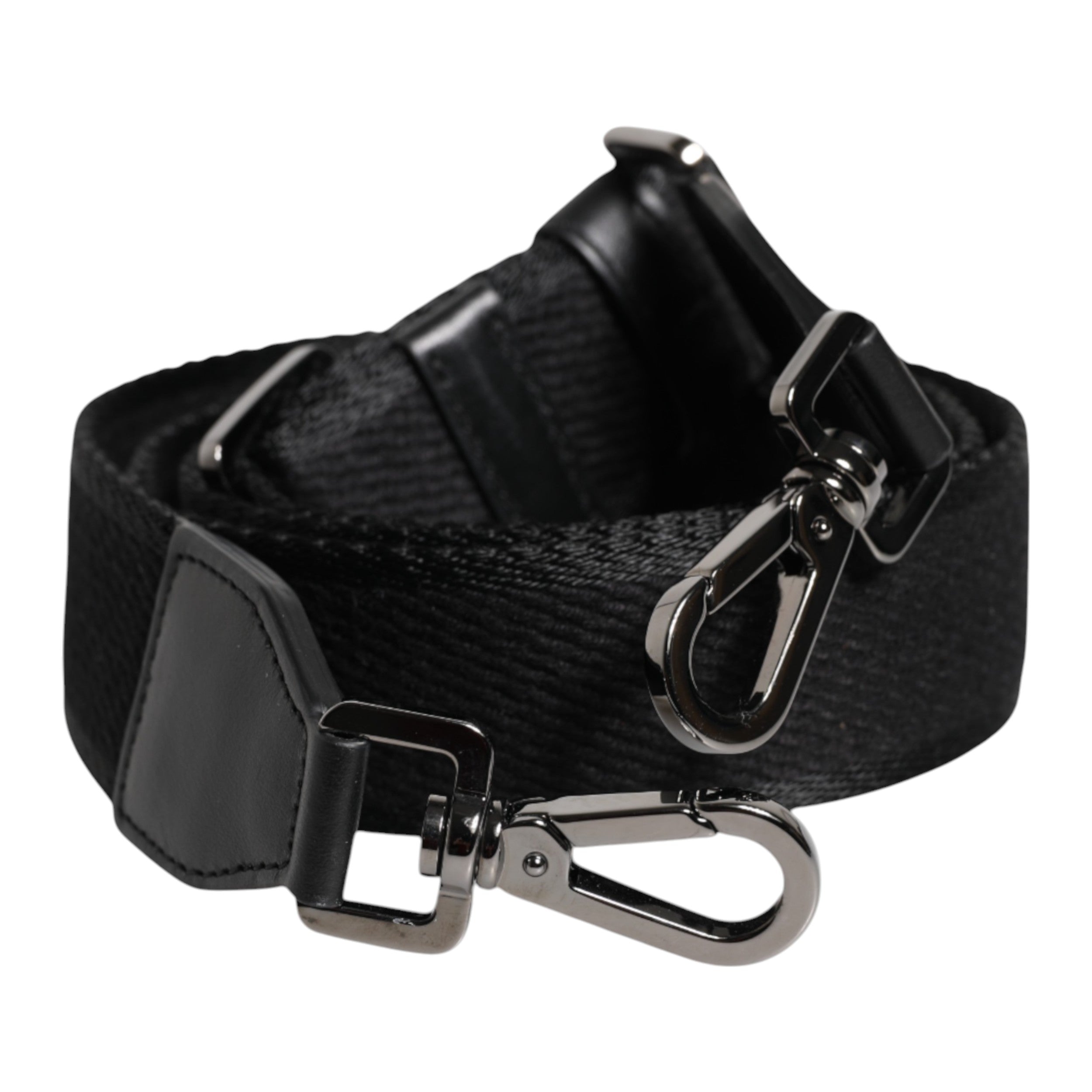 Dolce & Gabbana Black Solid Polyester Bag Handle Shoulder Strap