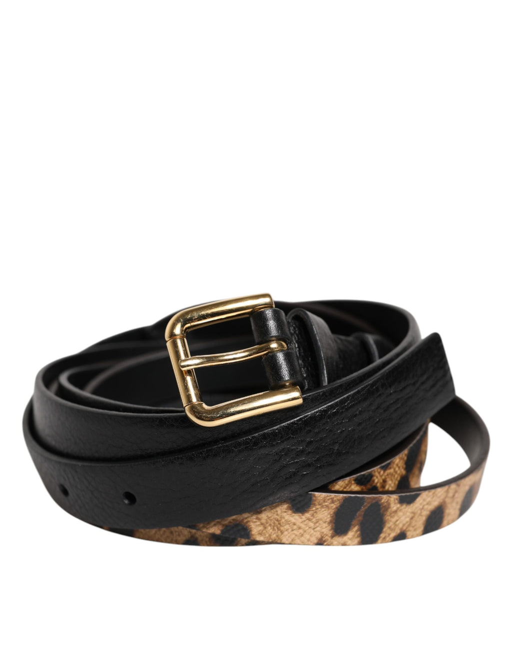 Svart leopard klassisk gullmetallspennebelte