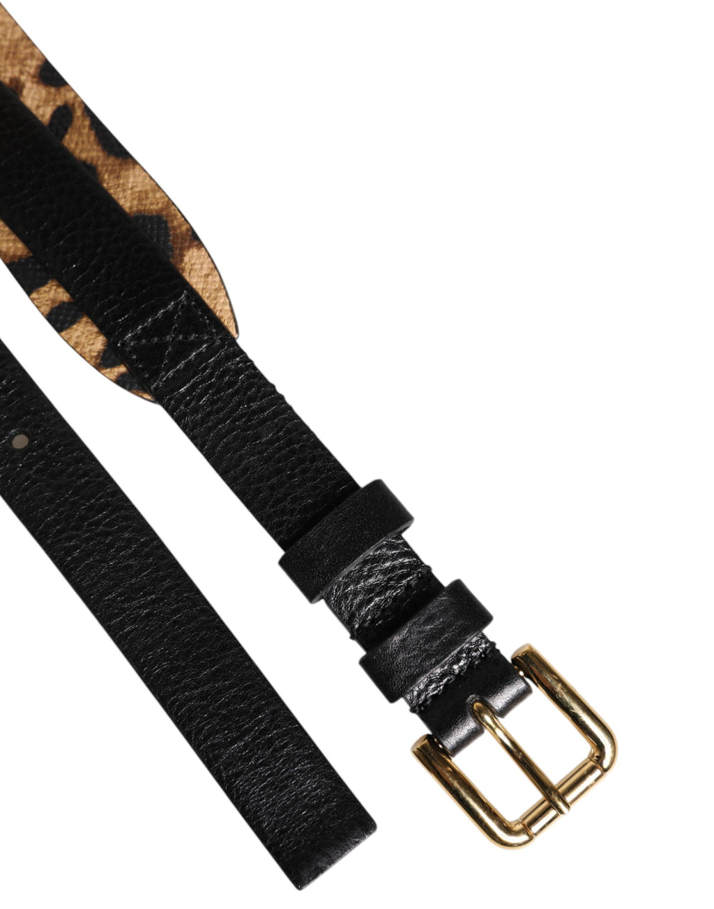 Svart leopard klassisk gullmetallspennebelte